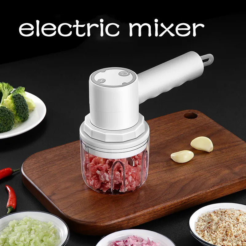 4-In-1 Electric Vegetable Cutter Set: Handheld Wireless Electric Garlic Masher