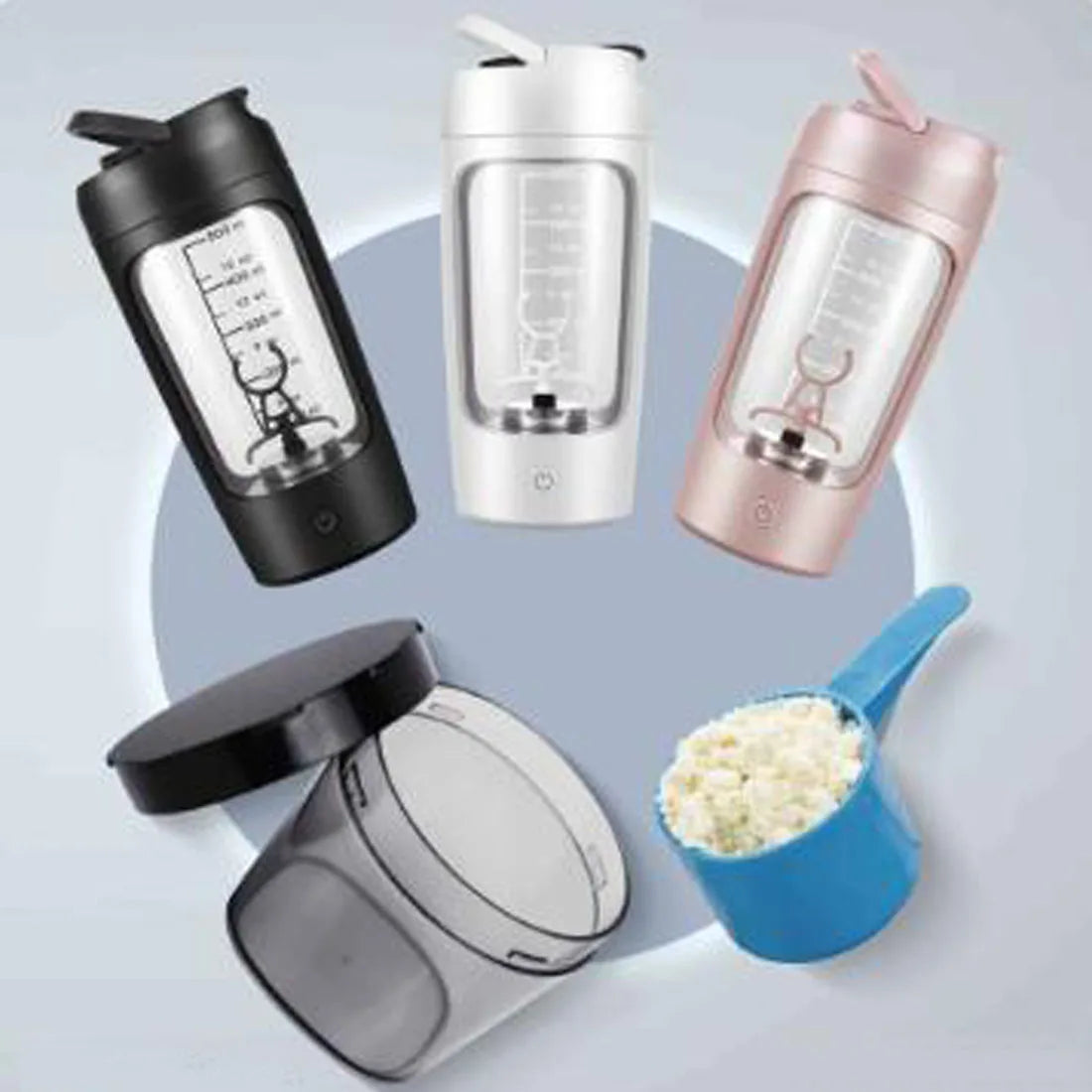 Electric Protein Shaker Bottle - 650ml, Portable & Rechargeable