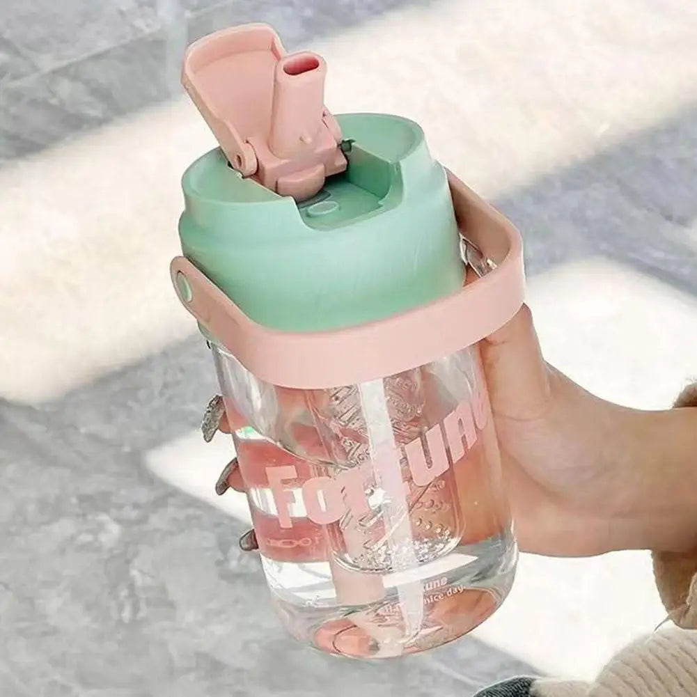 Spill-Proof Water Bottle with Straw - 600/800ml