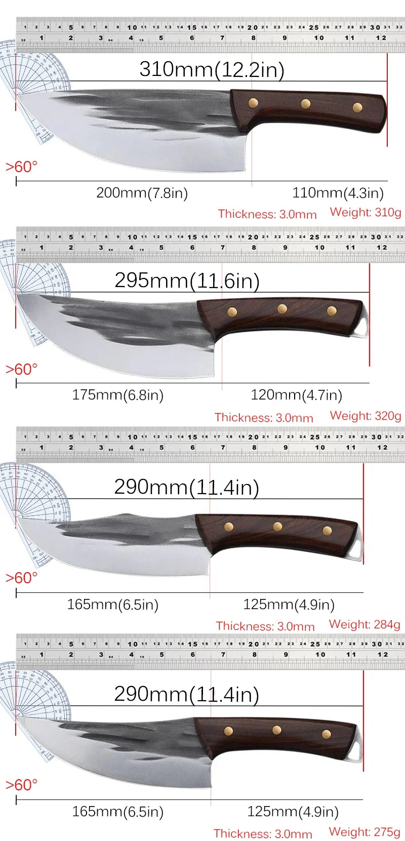 Forged 5Cr15Mov Stainless Chef Knife - Precision Butcher & Cleaver