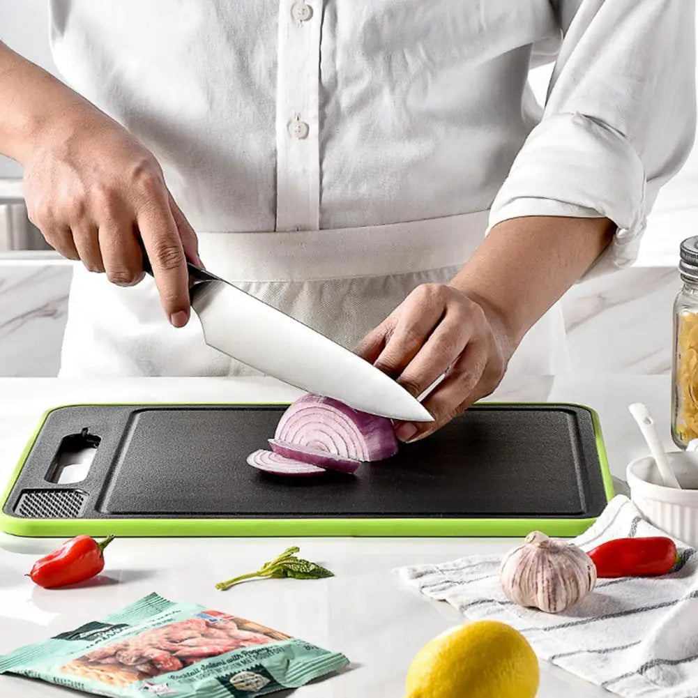 Multifunctional Cutting Board with Defrosting Tray & Grate