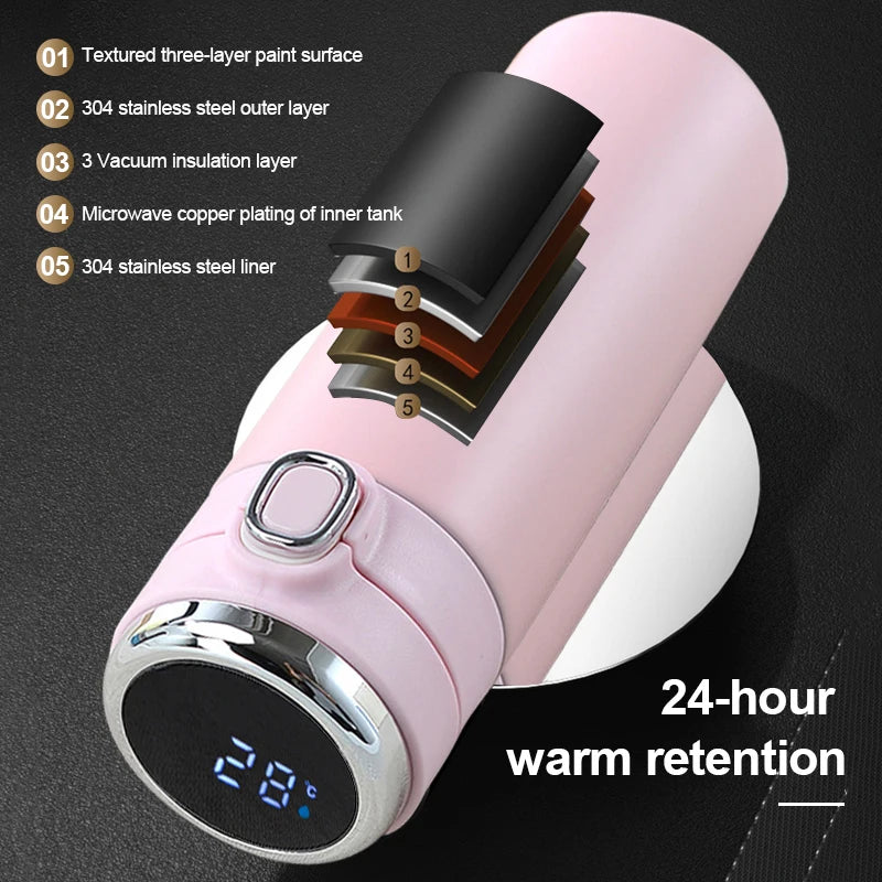 420ml Smart Temperature Display  Stainless Steel Thermos Bottle