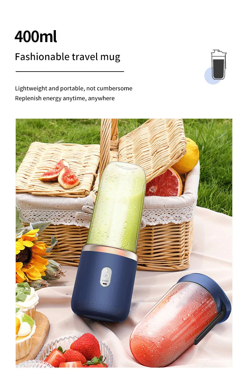 🍹 Portable USB Fresh Juice Blender - 400ml Mini Mixer & Electric Juicer 🥤