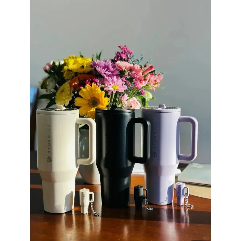 40oz Stainless Steel Insulated Tumbler with Handle  Straw