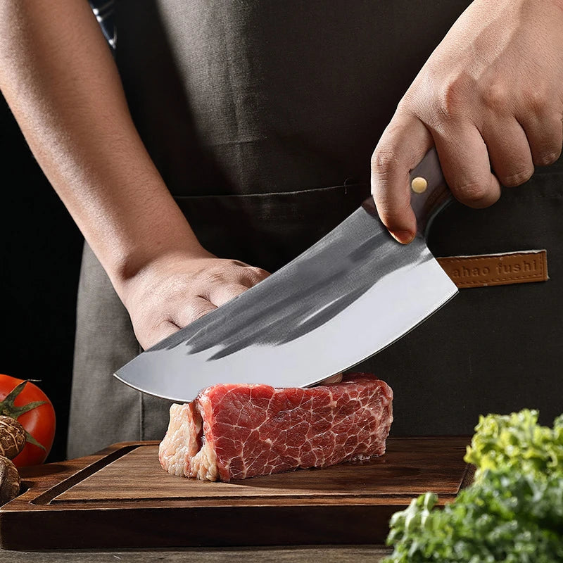 Forged 5Cr15Mov Stainless Chef Knife - Precision Butcher & Cleaver