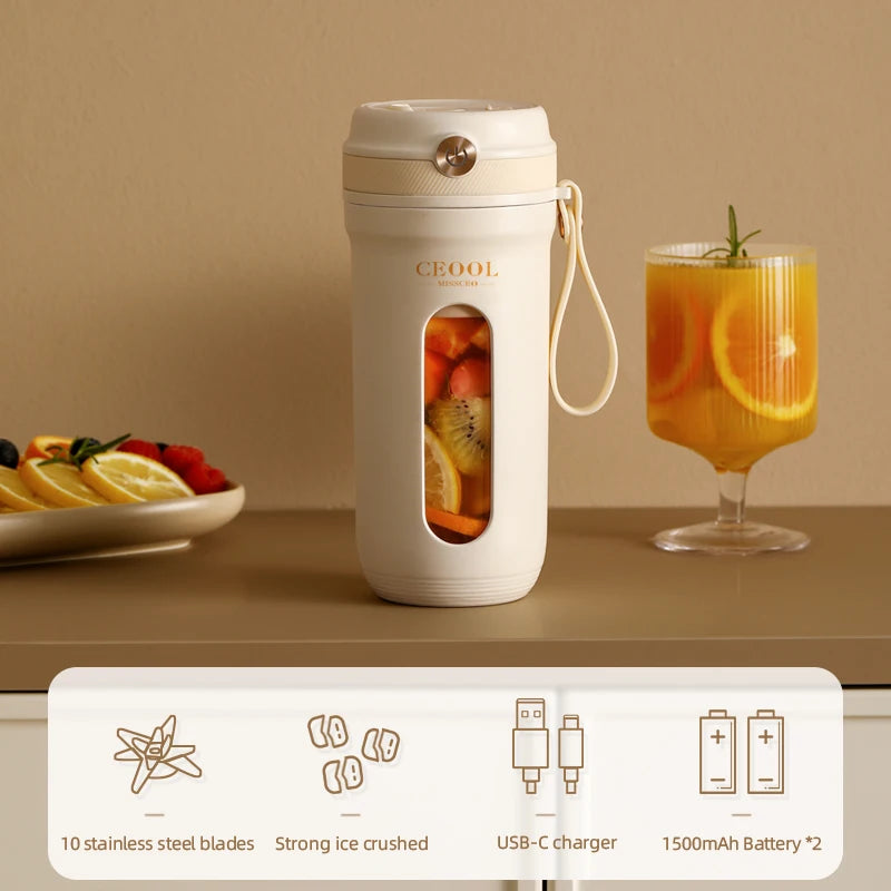 🍹 USB Rechargeable Portable Blender with 10 Blades – Effortless Smoothies & Juices Anywhere 🥤