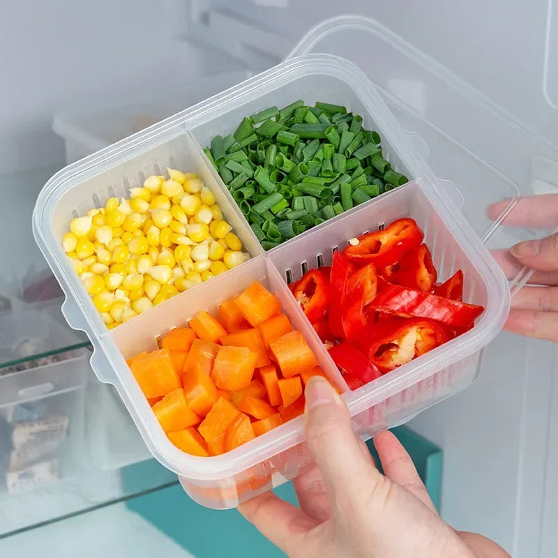 Versatile Refrigerator Storage Box - 4/6 Grid Organizer