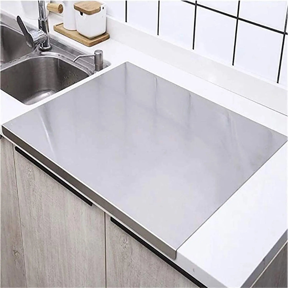 Kitchen Cutting Boards Stainless Chopping Blocks Baking Board with Anti-slip Pad  for Kitchen Pastry Tips for Meat Vegetables