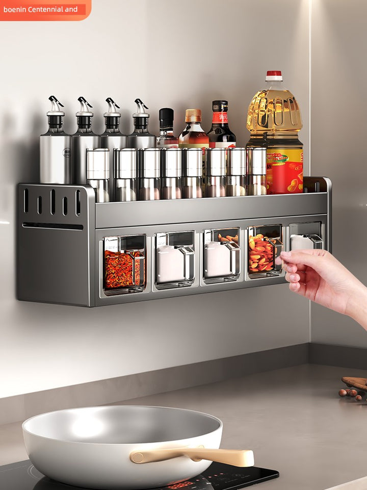 🍽️ The Aspire Shop Punch-Free Wall-Mounted Kitchen Seasoning Rack