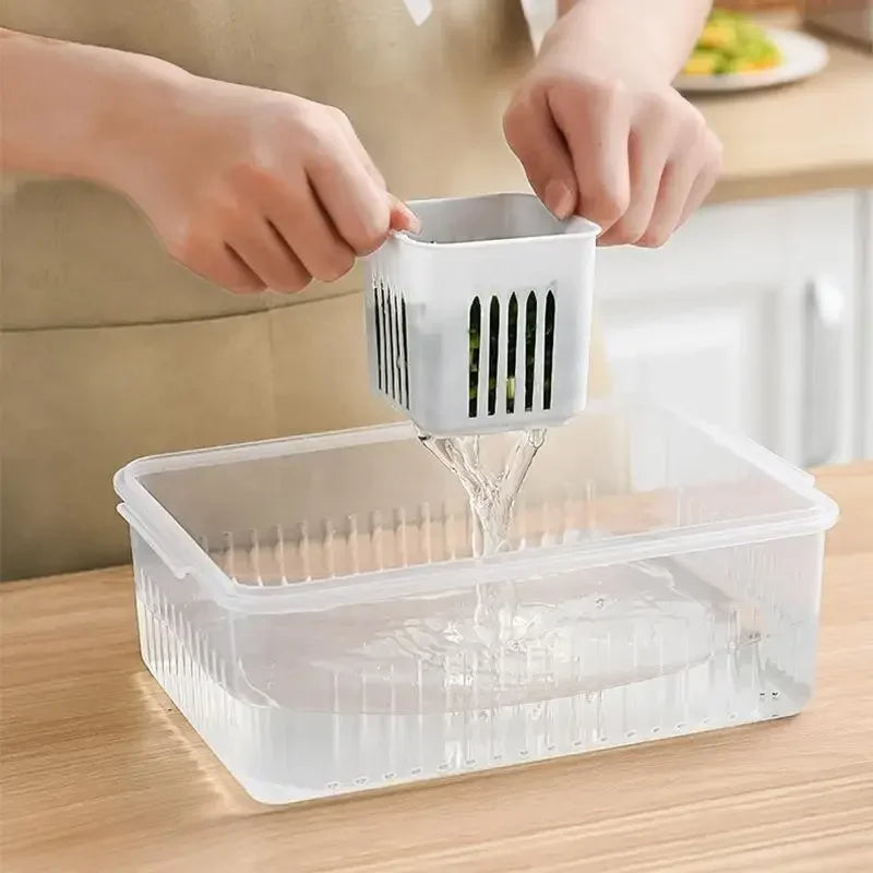 Versatile Refrigerator Storage Box - 4/6 Grid Organizer