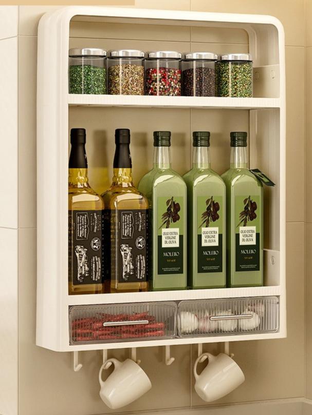 The Aspire Shop Punch-Free Wall-Mounted Spice Rack