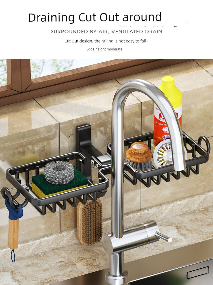 The Aspire Shop® Faucet Hanging Rack – Vegetable & Sponge Organizer