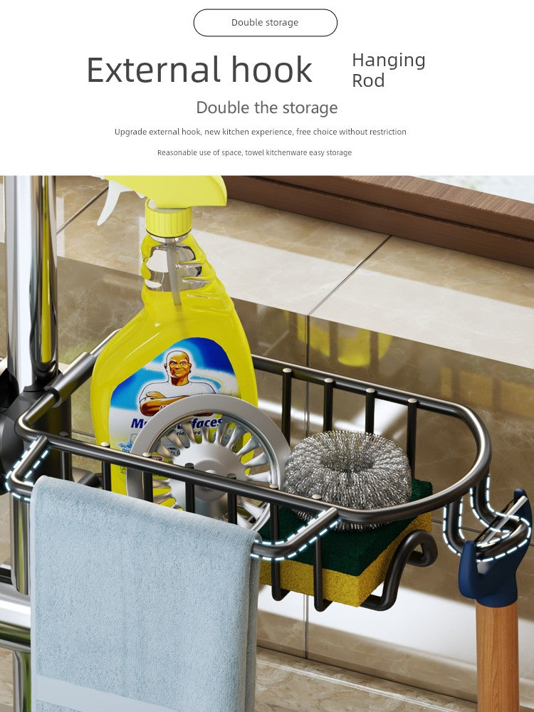 The Aspire Shop® Faucet Hanging Rack – Vegetable & Sponge Organizer