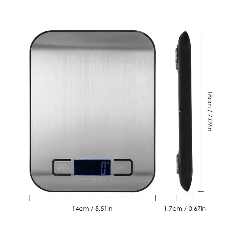 ✨ Precision Digital Kitchen Scale – 5kg/10kg, Stainless Steel, USB Rechargeable 📏🍽️