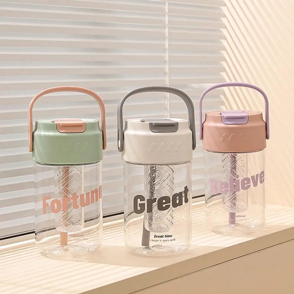 Spill-Proof Water Bottle with Straw - 600/800ml