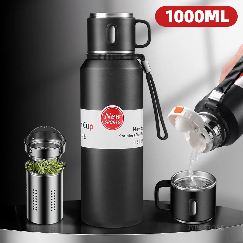 1000ML Stainless Steel Insulated Thermos Bottle - Hot &amp; Cold for 24 Hours