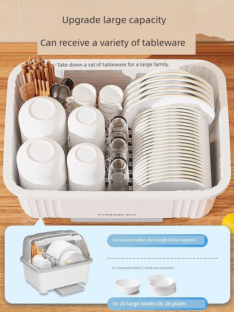 The Aspire Shop Tableware Storage Box with Drain & Cover