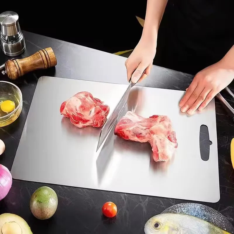 Pure titanium cutting board for kitchen Double-sided titanium vegetable cutting pad Non-stick