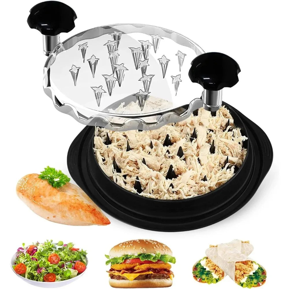 Chicken Shredder with Clear Lid - Non-Slip, BPA-Free, Dishwasher Safe Meat Shredder for Pulled Pork