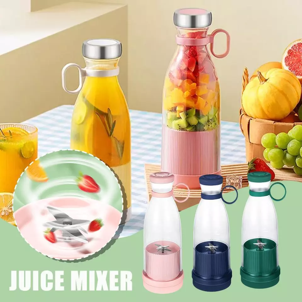 Portable Mini Juice Blender - 6-Blade USB Rechargeable Fruit Mixer