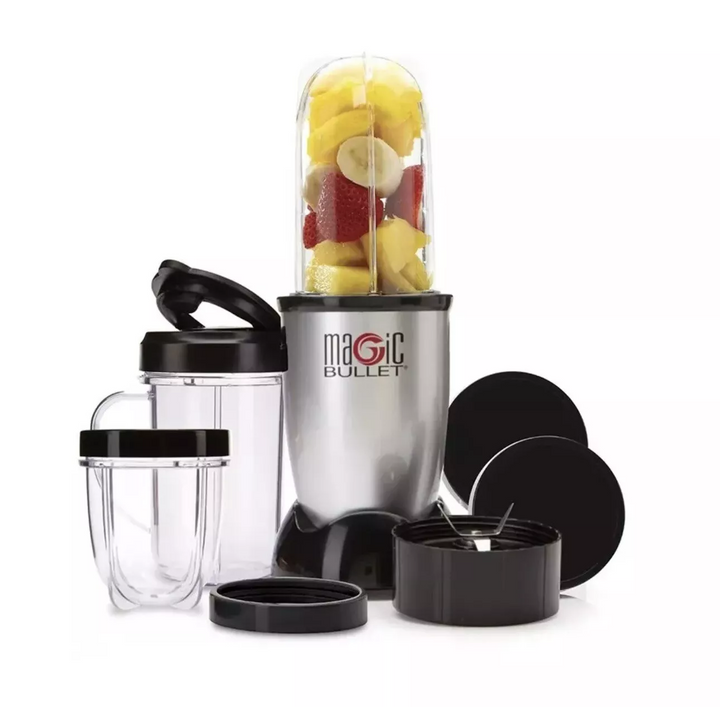 🌟 Magic Bullet Blender 11-Piece Set – Compact &amp; Versatile Silver Portable Wheatgrass Juicer 🍏