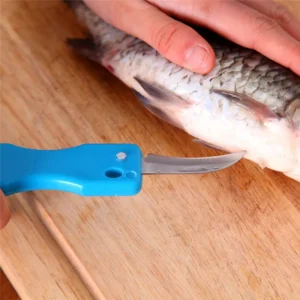 New Practical Fish Scale Skin Remover Scaler Skinner Scraper Knife Cleaner Kitchen Peeler Quick Removal Fishing Tool - Image 2