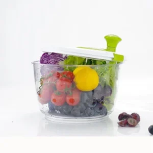 Spin dry vegetable basket dehydrator washing basin hand shake spin dryer creative kitchen fruit flick drain basket - Image 5
