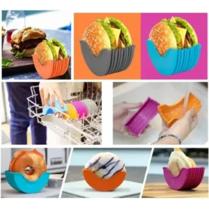 Reusable Burger Rack Useful Gadgets Silicone Frame Burger Tool Holder Shelf Storage Kitchen Home Organizer Box Tools Dining - Image 6
