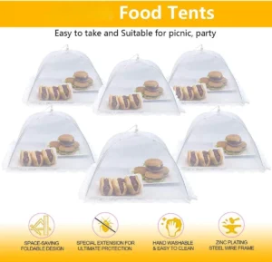 Large Food Cover Foldable Mesh Cover Anti Fly Mosquito Mesh Reusable BBQ Lace Table Kitchen Foods Umbrella Picnic Accessories - Image 2