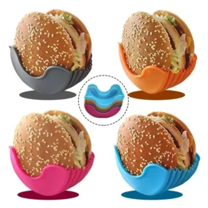 Reusable Burger Rack Useful Gadgets Silicone Frame Burger Tool Holder Shelf Storage Kitchen Home Organizer Box Tools Dining - Image 2