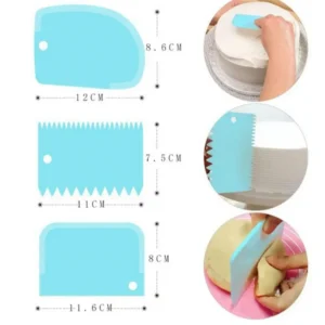 3PCS/Lot Cream Scraper Smoother DIY Cake Decorating Fondant Pastry Cutters Molds Kitchen Scrapers Baking Spatulas Tools - Image 4
