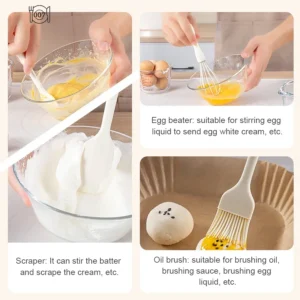 Silicone Baking 3-piece Set Cake Cream Spatula Scraper Kitchen Household Egg Whisk Barbecue Oil Brush Gadget Kitchen - Image 2