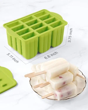 Summer DIY Ice Cream Tools With Wooden Sticks Silicone Popsicle Molds Kitchen Accessories Quench Thirst Snacks - Image 5