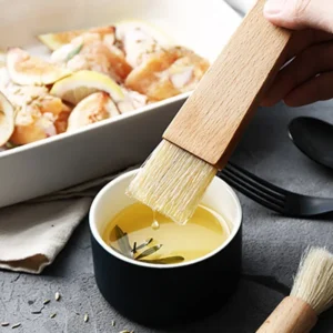 2Pcs Kitchen Oil Brushes Basting Brush Wood Handle BBQ Grill Pastry Brush Baking Cooking Tools Butter Honey Sauce Brush - Image 2