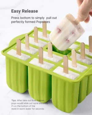 Summer DIY Ice Cream Tools With Wooden Sticks Silicone Popsicle Molds Kitchen Accessories Quench Thirst Snacks - Image 4