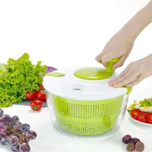 Spin dry vegetable basket dehydrator washing basin hand shake spin dryer creative kitchen fruit flick drain basket - Image 2