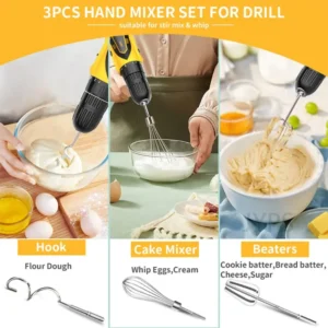 Stainless Steel Egg Beater Mixer For Egg Baking Tools Cream Butter Whisk Mixer Suitable For Electric Drill Kitchen Accessories - Image 2