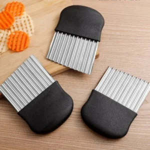 Stainless Steel Potato Chip Slicer Dough Vegetable Fruit Crinkle Wavy Kitchen Knife Cutter Chopper French Fry Maker Tools Gadget - Image 2