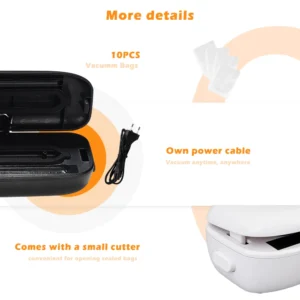 saengQ Vacuum Sealer Packaging Machine Food Vacuum Sealer With Free 10pcs Vacuum bags Household Vacuum Food - Image 5