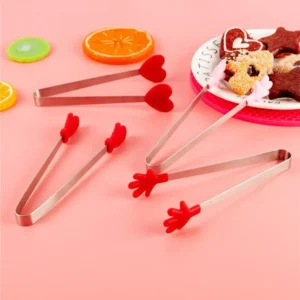 Creative Small Palm Silicone Food Tongs Stainless Steel Ice Clip Mini Dessert Ice Candy Food Dishes BBQ Clip DIY Kitchen Toolst - Image 6