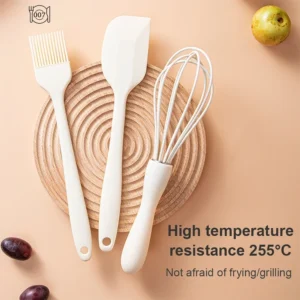 Silicone Baking 3-piece Set Cake Cream Spatula Scraper Kitchen Household Egg Whisk Barbecue Oil Brush Gadget Kitchen - Image 3