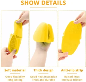 2pcs Silicone Cooking Pinch Grips Oven Mitts Potholder Mini Oven Gloves for Kitchen Cooking Baking Air Fryers Microwaves - Image 4