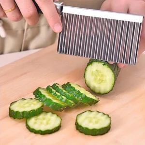 Potato Wavy Edged Knife Stainless Steel Kitchen Gadget Vegetable Fruit Cutting Tool Kitchen Accessories French fries machine - Image 2